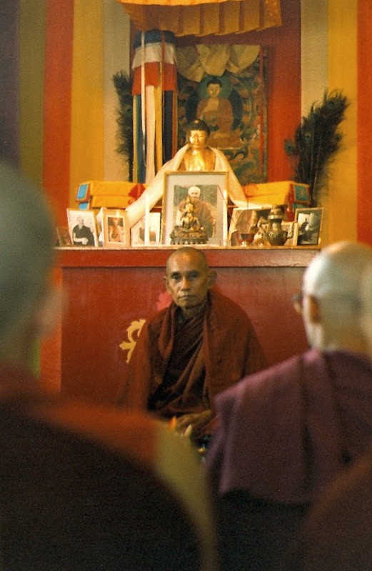 Evening of May 19, 1982. Novice Ordination takes place in the main shrine room of the Namgyal House.